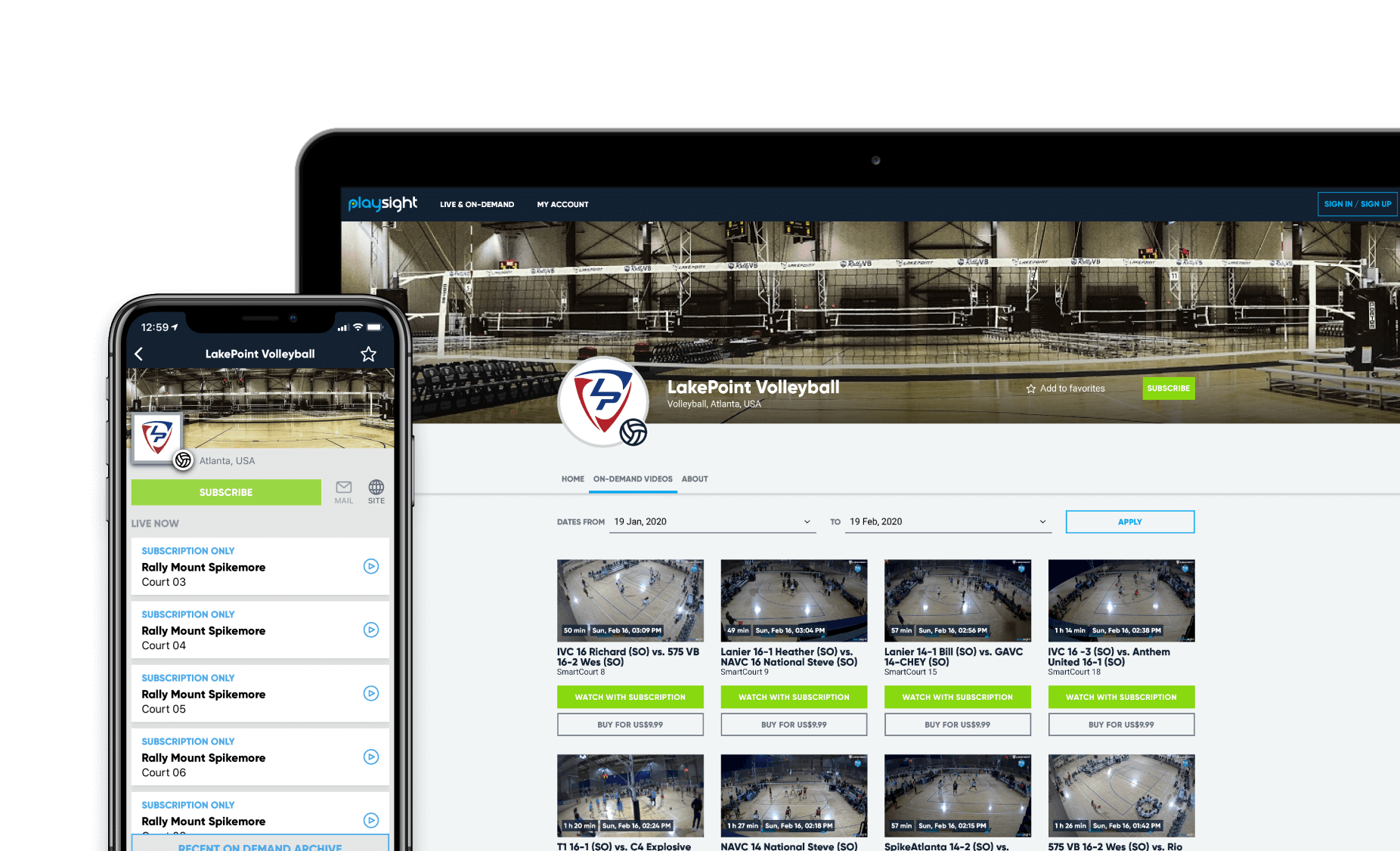 PlaySight Sports AI 58 Live and On-Demand platform